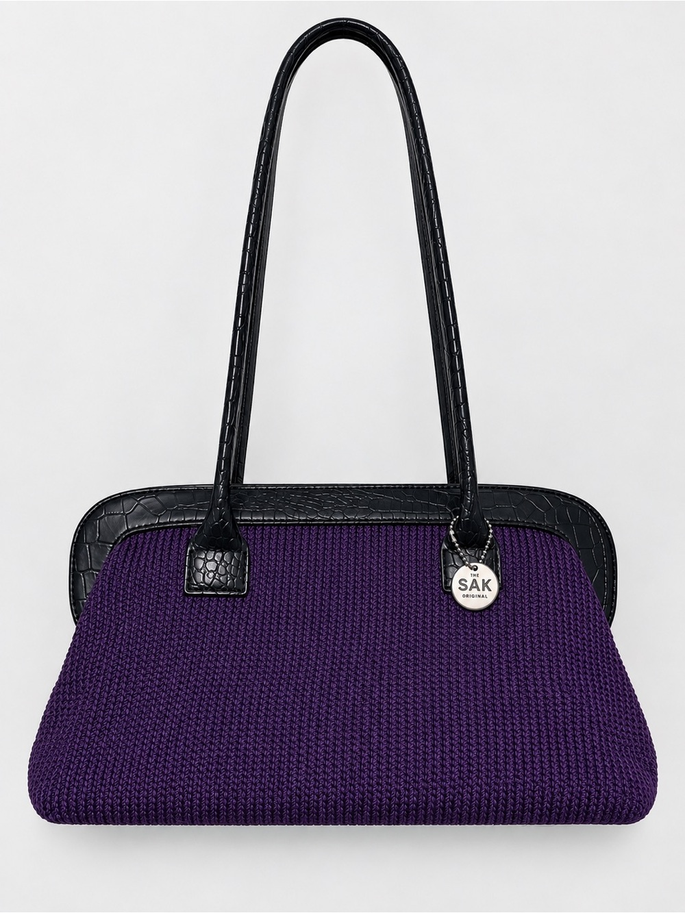 The Sak Original Vintage crochet medium shoulder bag in plum purple